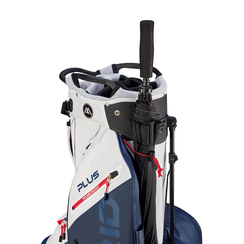 Big Max Dri Lite Hybrid Plus Golf Stand Bag 2024 - White Navy Red   