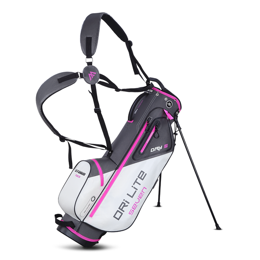 Big Max Dri Lite Seven G Golf Stand Bag - Charcoal Silver Fucsia Charcoal / Fuchsia / White