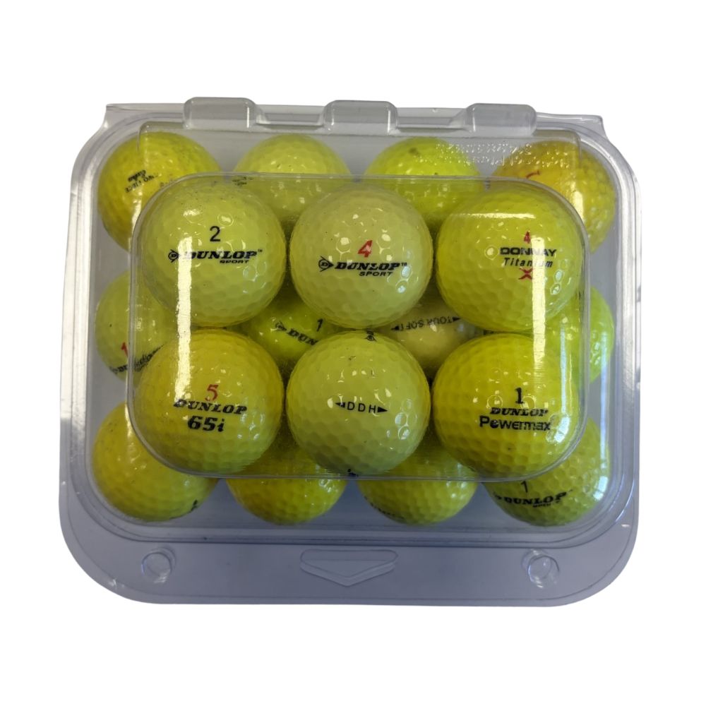 Dunlop Grade C Recycled Golf Balls - 24 Pack - Yellow