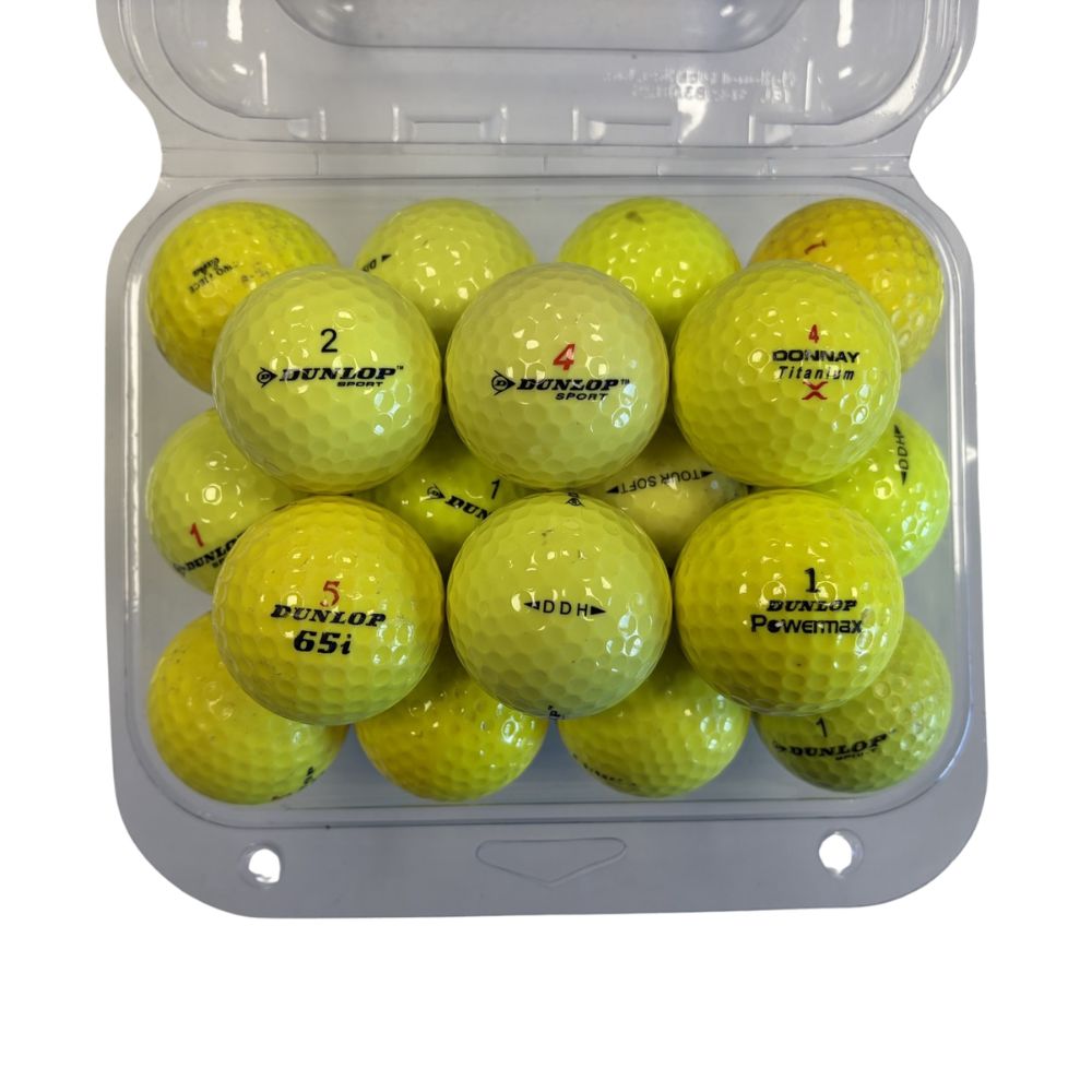 Dunlop Grade C Recycled Golf Balls - 24 Pack - Yellow
