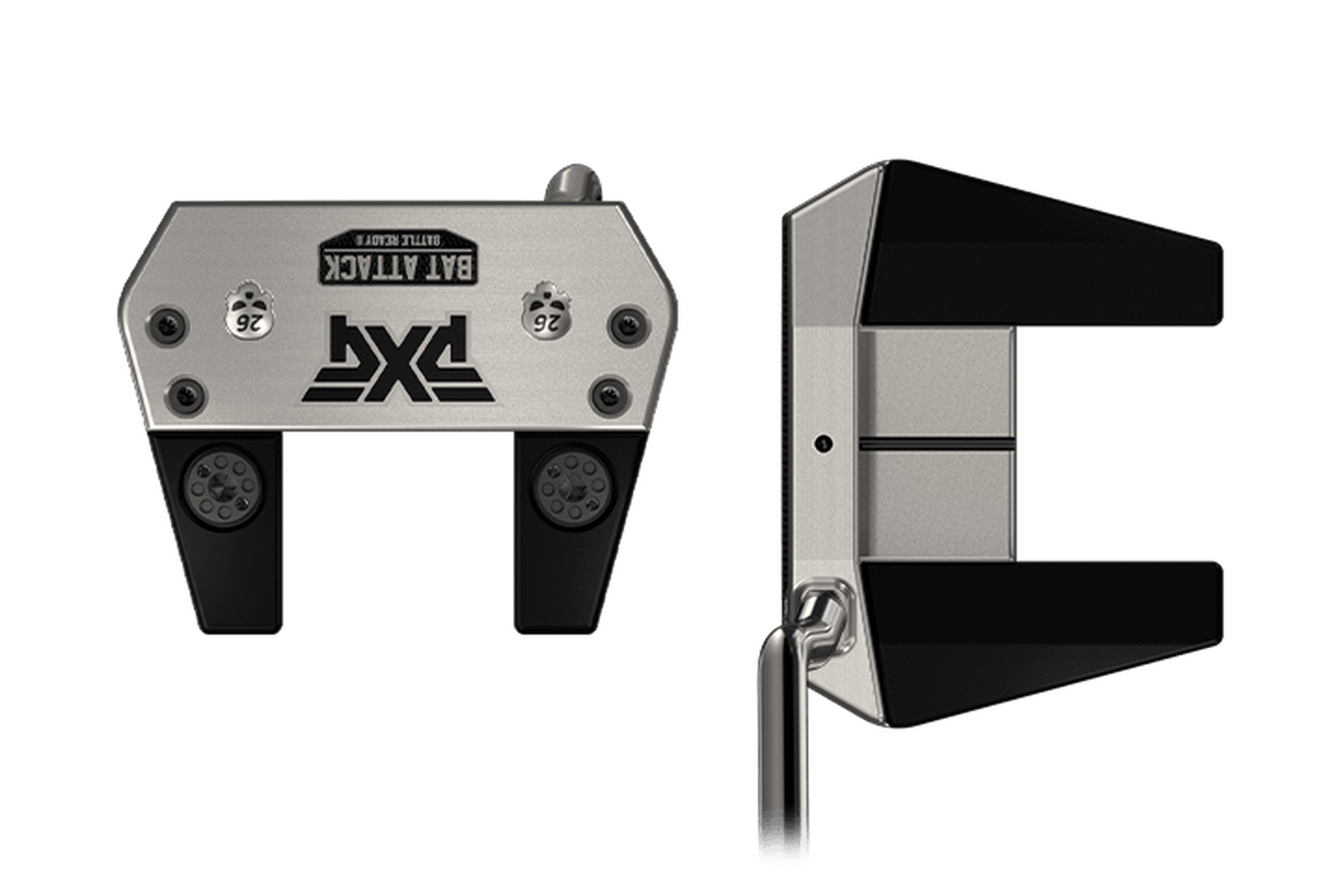 PXG Golf Battle Ready II Bat Attack Putter Double Bend Neck Right Hand 34