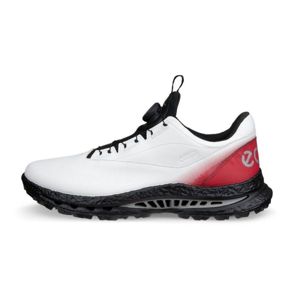 Ecco Biom C5 BOA Leather Men's Spikeless Golf Shoes 2026 - 132614-55428 White / Chili Red 55428 EU42 UK8-8.5