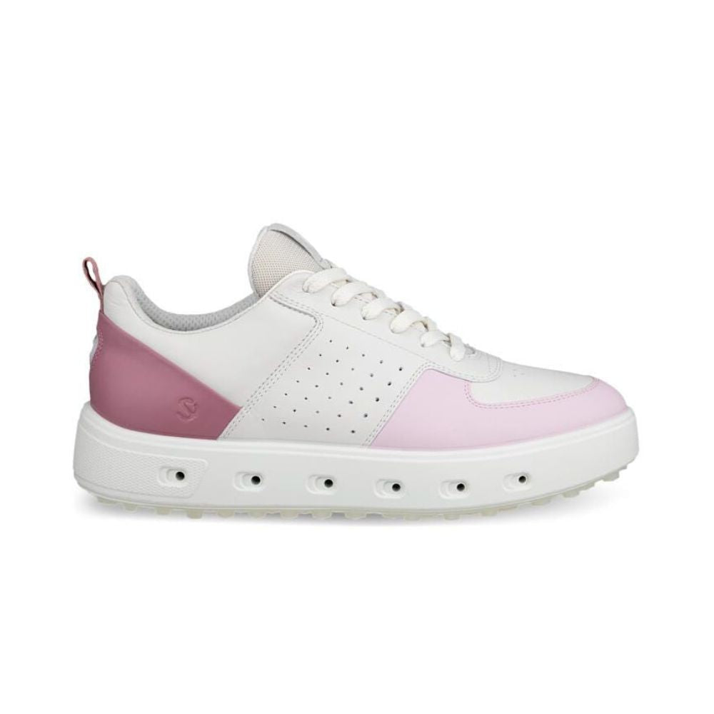 Ecco Street 720 Ladies Leather Spikeless Golf Shoes 2026 - 110703-61597 White / Blush / Blossom Rose 61597 EU38 UK5-5.5