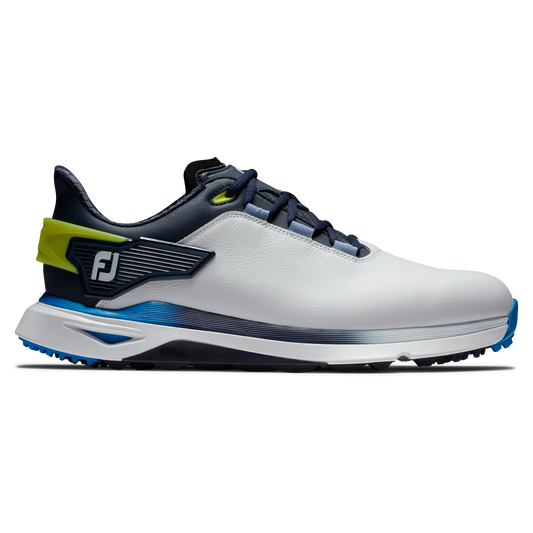 FootJoy Pro SLX Mens Spikeless Golf Shoes 56914 - Wide Fit Available White / Navy  Blue 56914M 7 