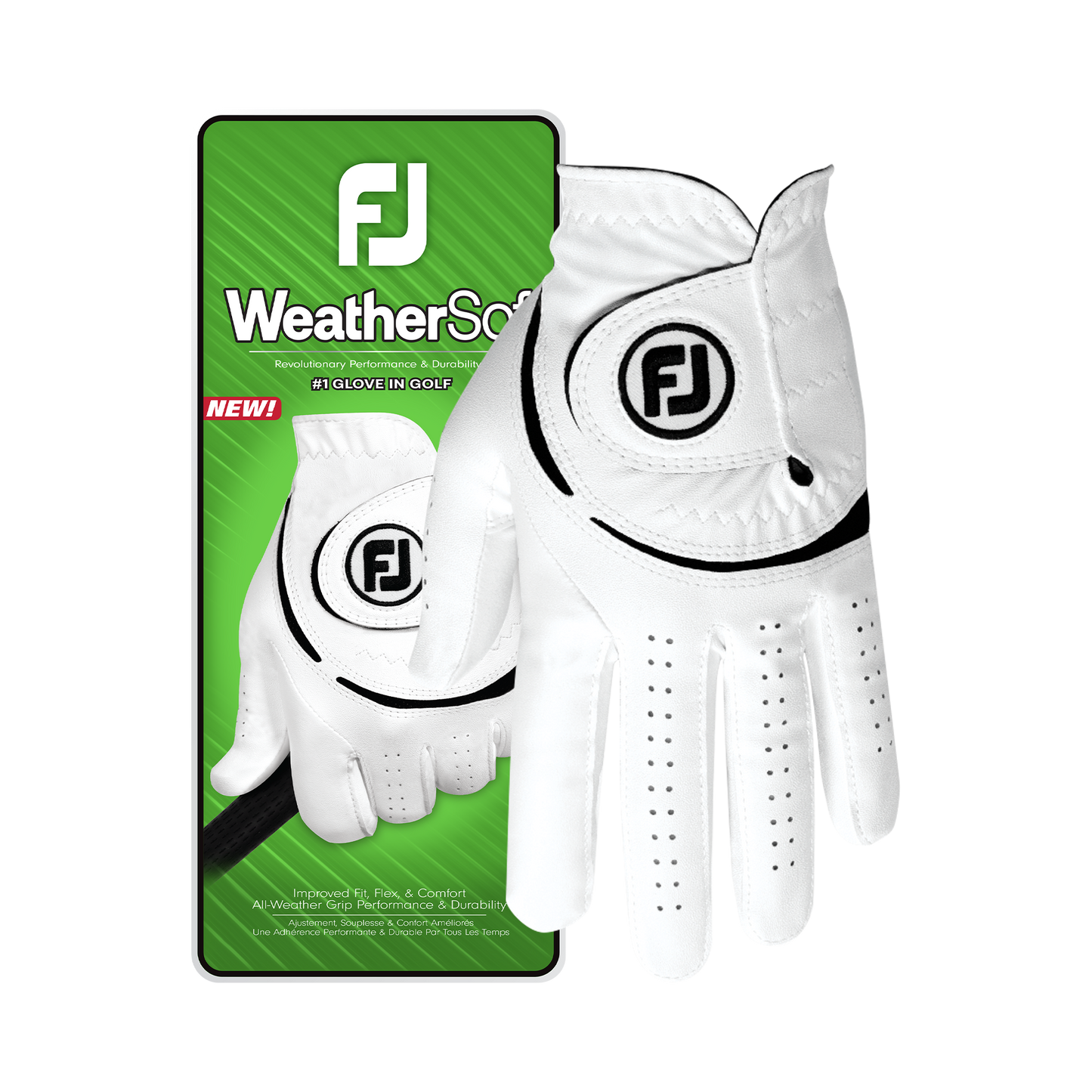 FootJoy WeatherSof All Weather Golf Glove 66159 White / Black S Left Hand (Right Handed Golfer)