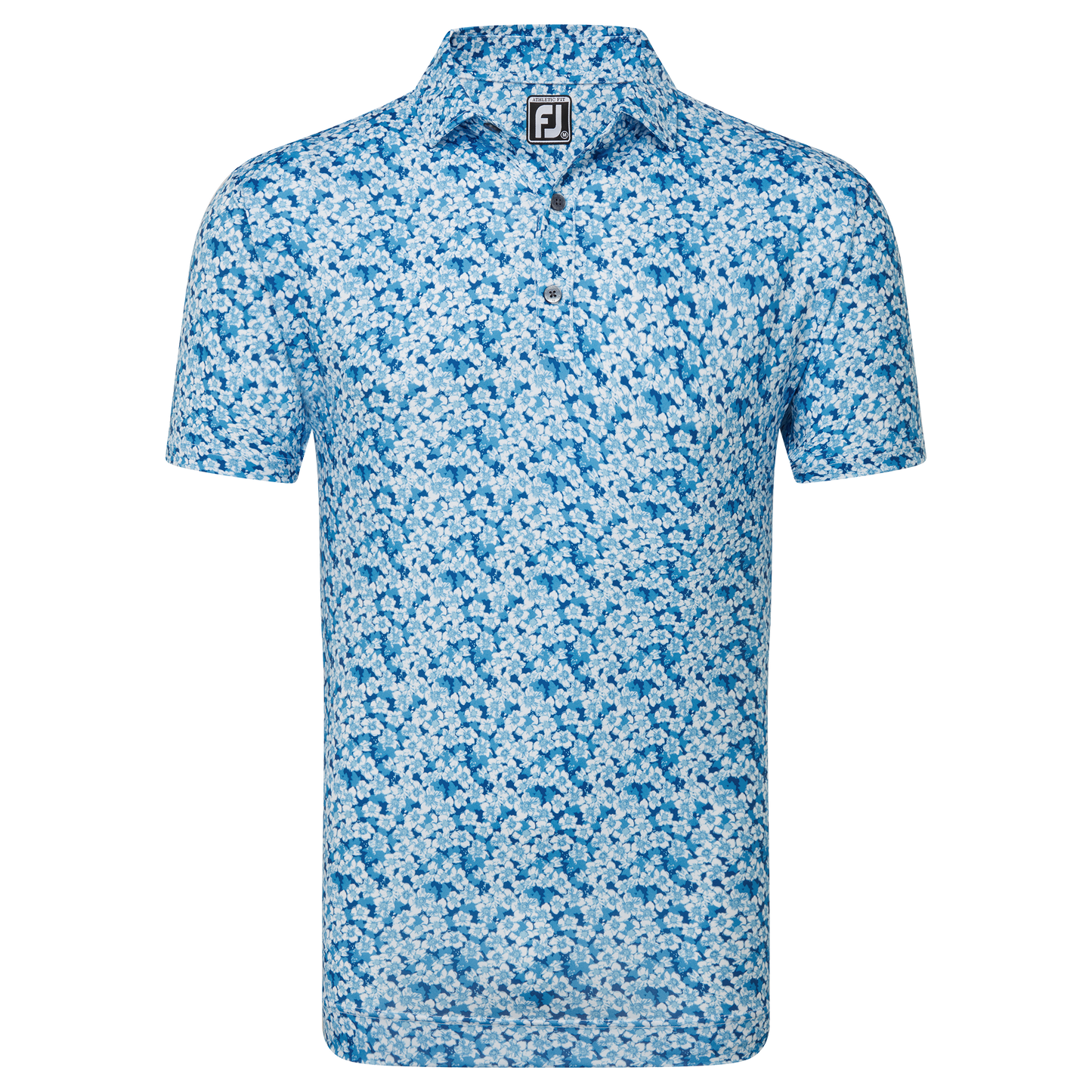 FootJoy Golf Primrose Print Lisle Polo Shirt 81567 Ocean M 