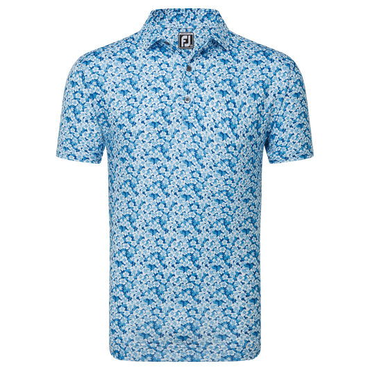 FootJoy Golf Primrose Print Lisle Polo Shirt 81567 Ocean M 