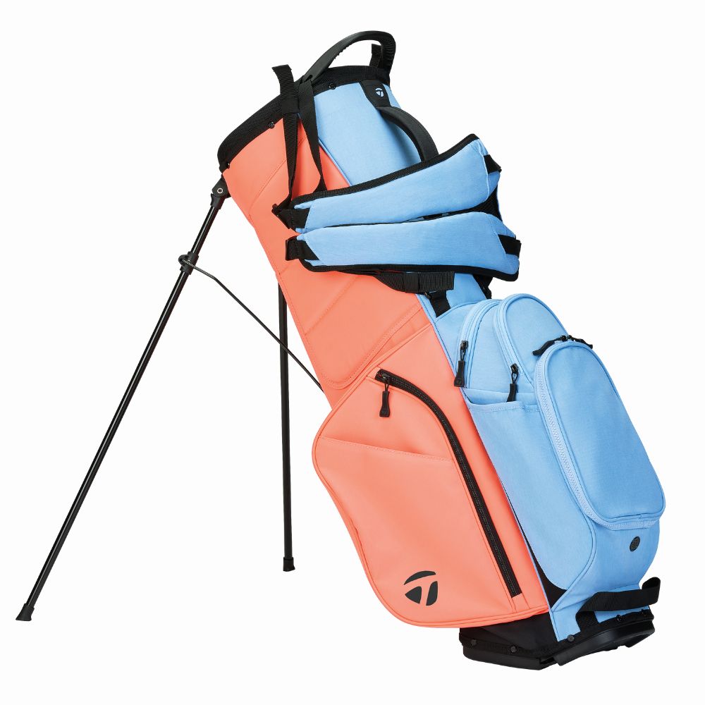 TaylorMade FlexTech Crossover Hybrid Golf Stand Bag 2025 - Coral / Light Blue