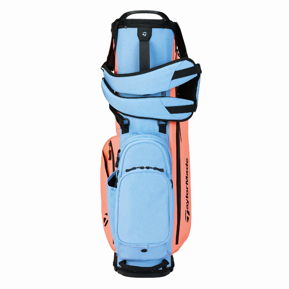TaylorMade FlexTech Crossover Hybrid Golf Stand Bag 2025 - Coral / Light Blue