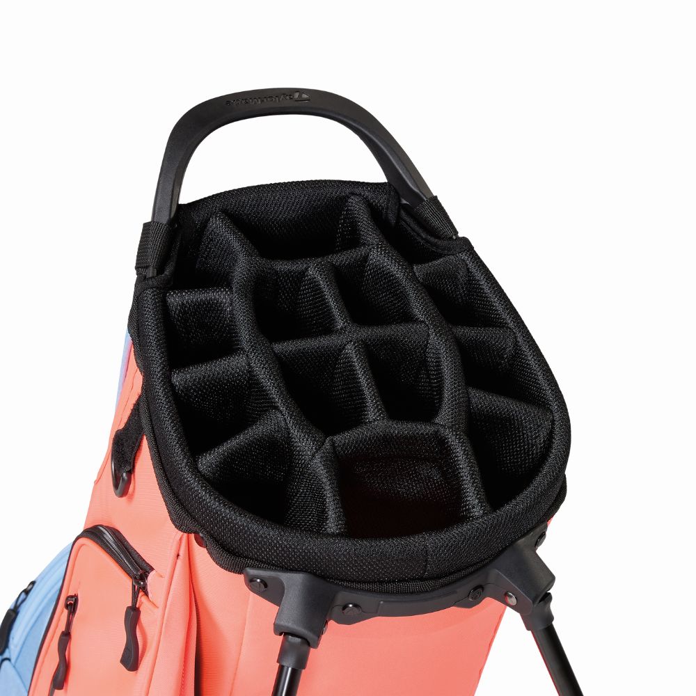 TaylorMade FlexTech Crossover Hybrid Golf Stand Bag 2025 - Coral / Light Blue