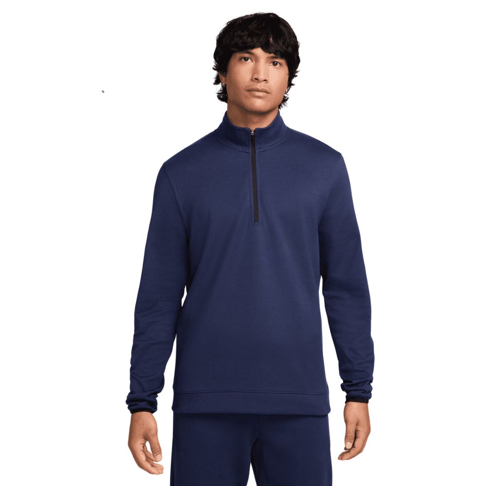 Nike Tour 1/2 Zip Pique Pullover Golf Top - FQ0472 410 Midnight Navy / White 410 M