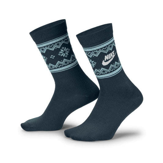 Nike Essentials Crew Fair Isle Golf Socks 2024 - FZ3071 478 Armory Navy / Glacier Blue / White 478 L