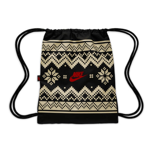 Nike Golf Heritage Drawstring Fair Isle Bag 2024 FZ7287 - 010 Black / Coconut Milk / University Red 010