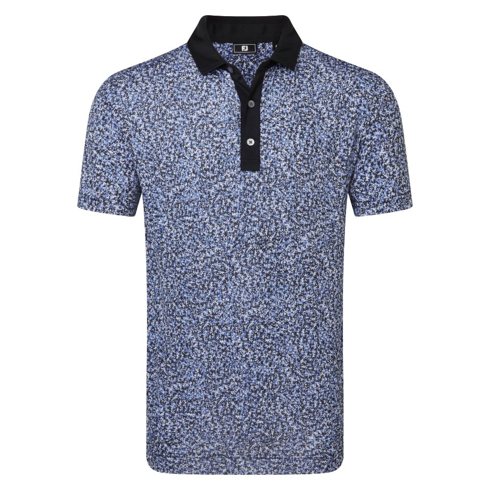 FootJoy Golf Condensed Camo Print Lisle Polo Shirt 2026 - 39255 White / Vivid Violet / Black M