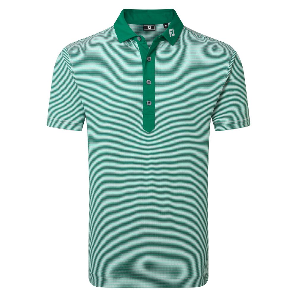 FootJoy Golf Feeder Stripe Pique Polo Shirt 2026 - 39248 Field Green M