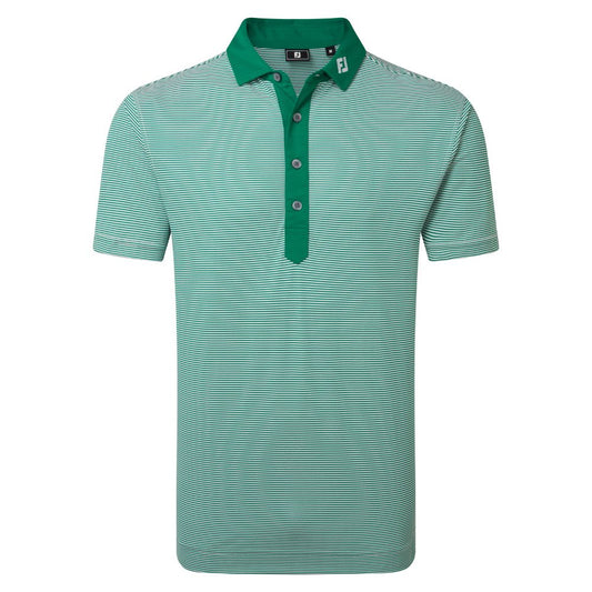 FootJoy Golf Feeder Stripe Pique Polo Shirt 2026 - 39248 Field Green M