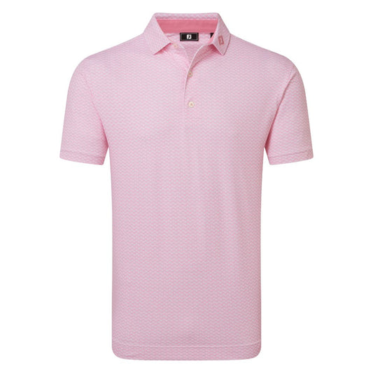 FootJoy Golf Scallop Geo Pique Polo Shirt 2026 - 39240 Pink Pop M