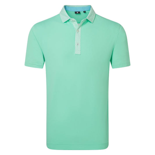 FootJoy Golf Star Geo Trim Pique Polo Shirt 2026 - 39284 Seaglass M