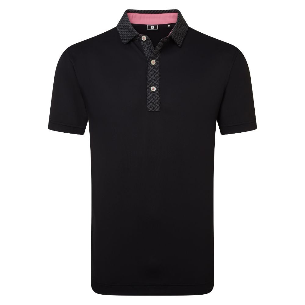 FootJoy Golf Star Geo Trim Pique Polo Shirt 2026 - 39285 Black M