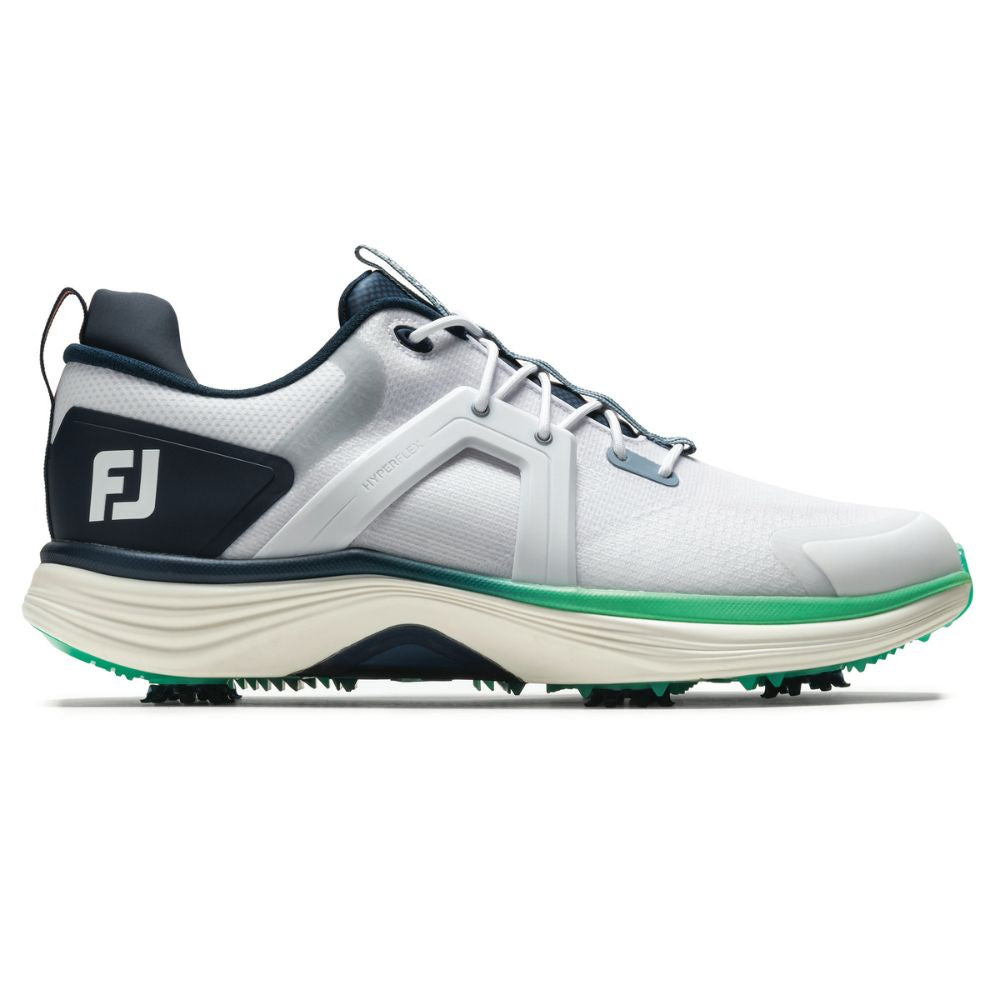 FootJoy Hyperflex Men's Spiked Golf Shoes 2026 - 55489 White / Navy / Green 6