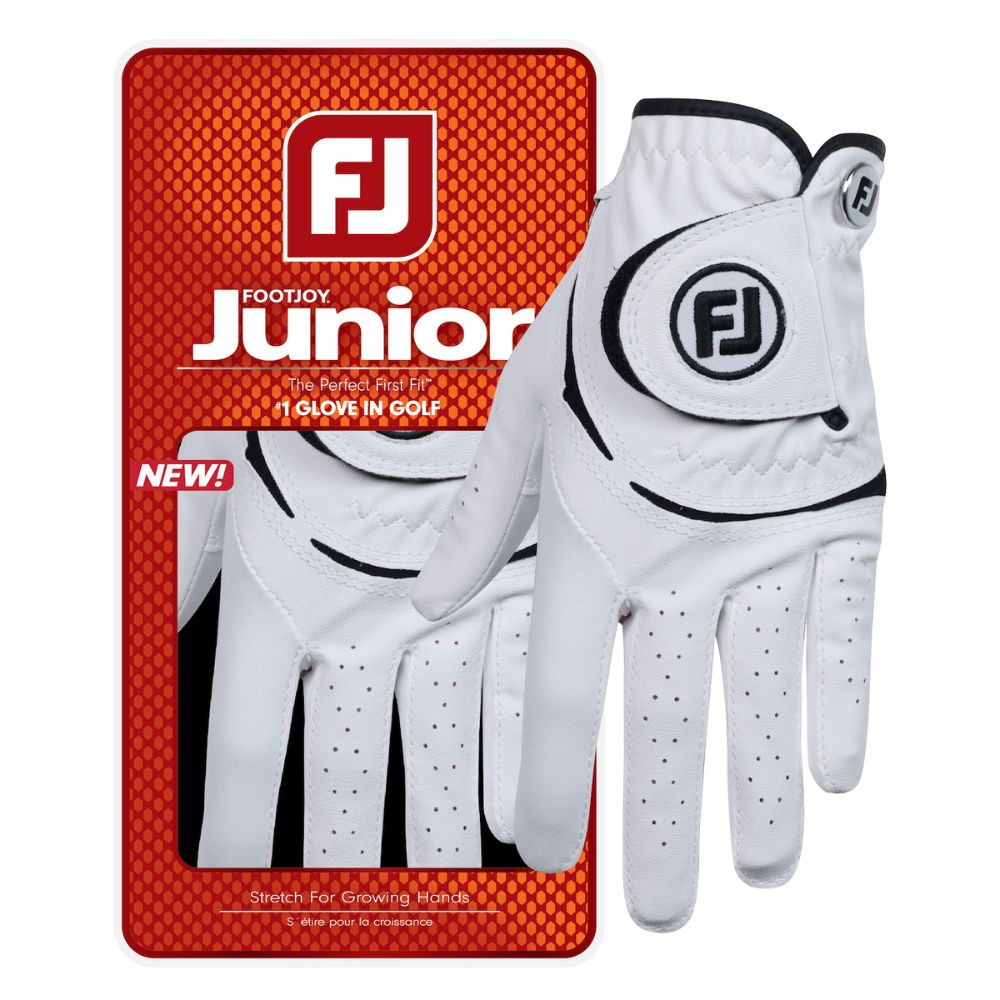 FootJoy Junior Golf Glove White / Black S Left Hand (Right Handed Golfer)