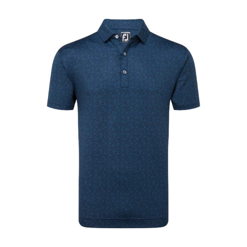 FootJoy Painted Floral Lisle Golf Polo Shirt - 81617 Navy M