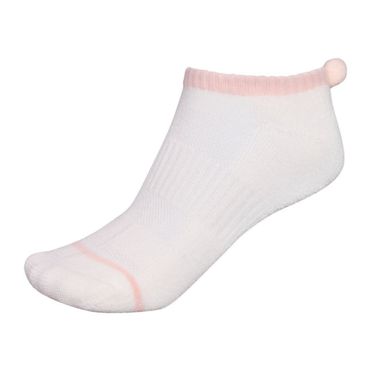 FootJoy ProDry Performance Golf Comfort Pom Pom Socks - 11500 White / Pink One Size (3-7)