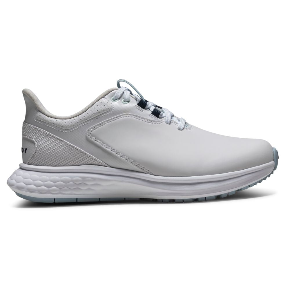 FootJoy Pulse Ladies Spikeless Golf Shoes - Wide Fit - 93847 White / Grey / Blue 4
