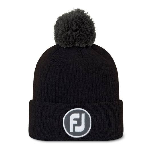 FootJoy Solid Pom Pom Golf Bobble Hat 2025 - Black Black