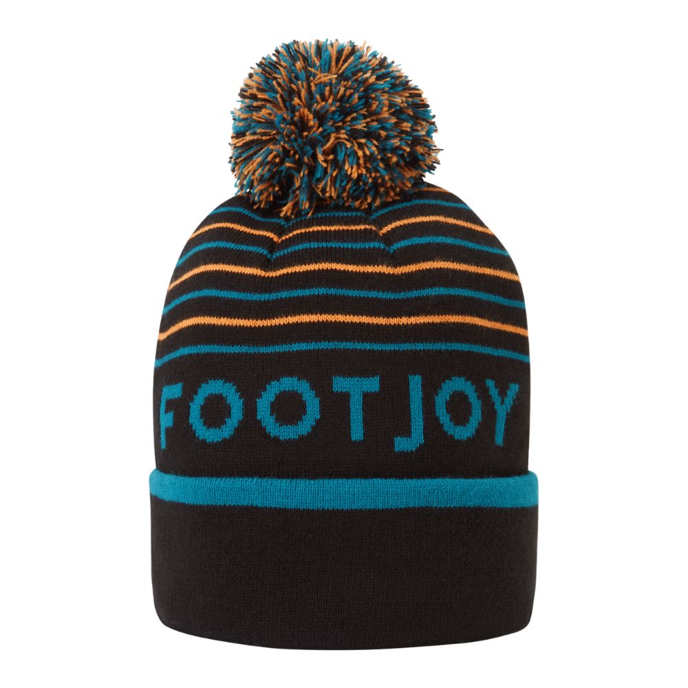 FootJoy Striped Bobble Golf Hat 2026 - 45958H-0 Black / Storm / Flame