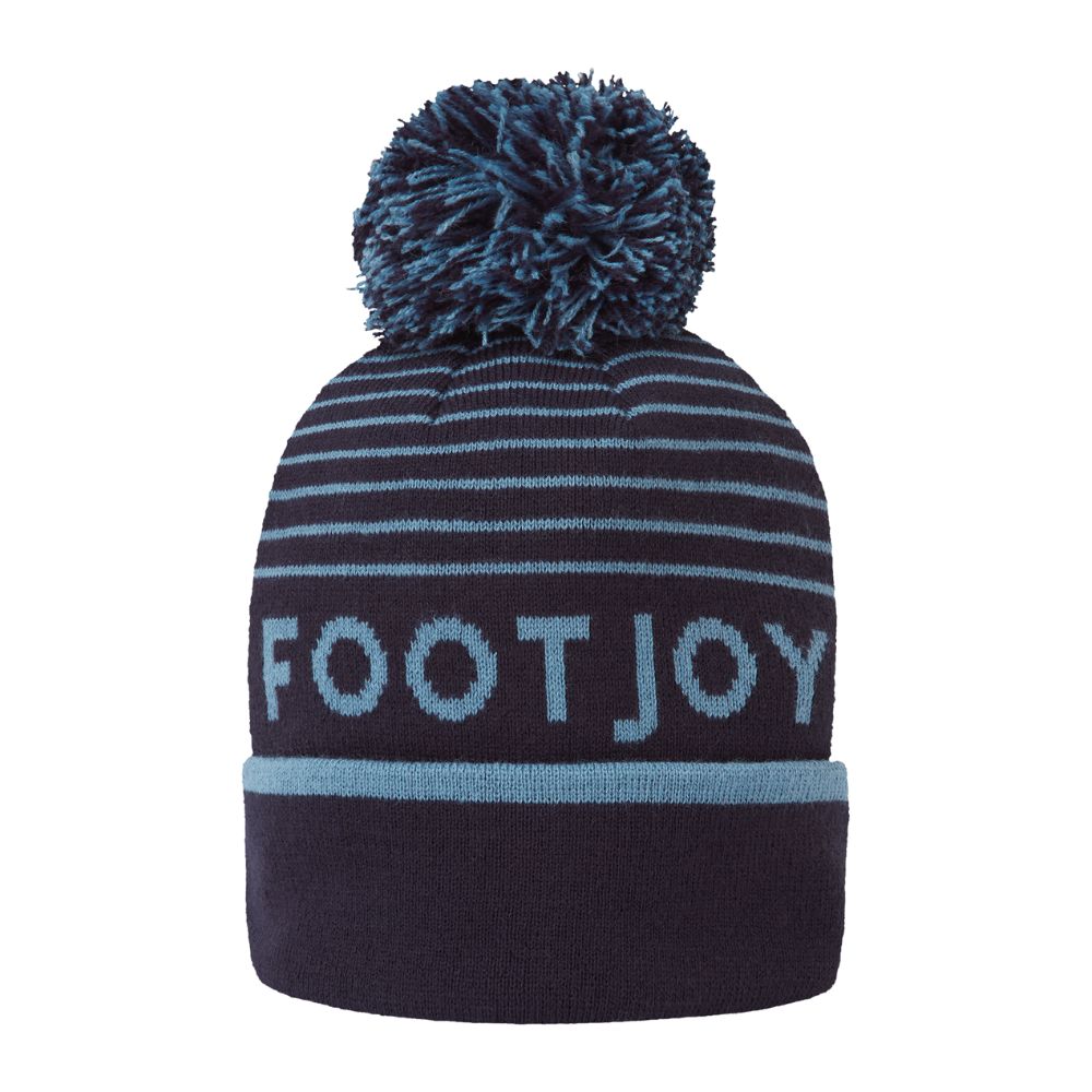 FootJoy Striped Bobble Golf Hat 2026 - 45958H-4N Navy / Midnight