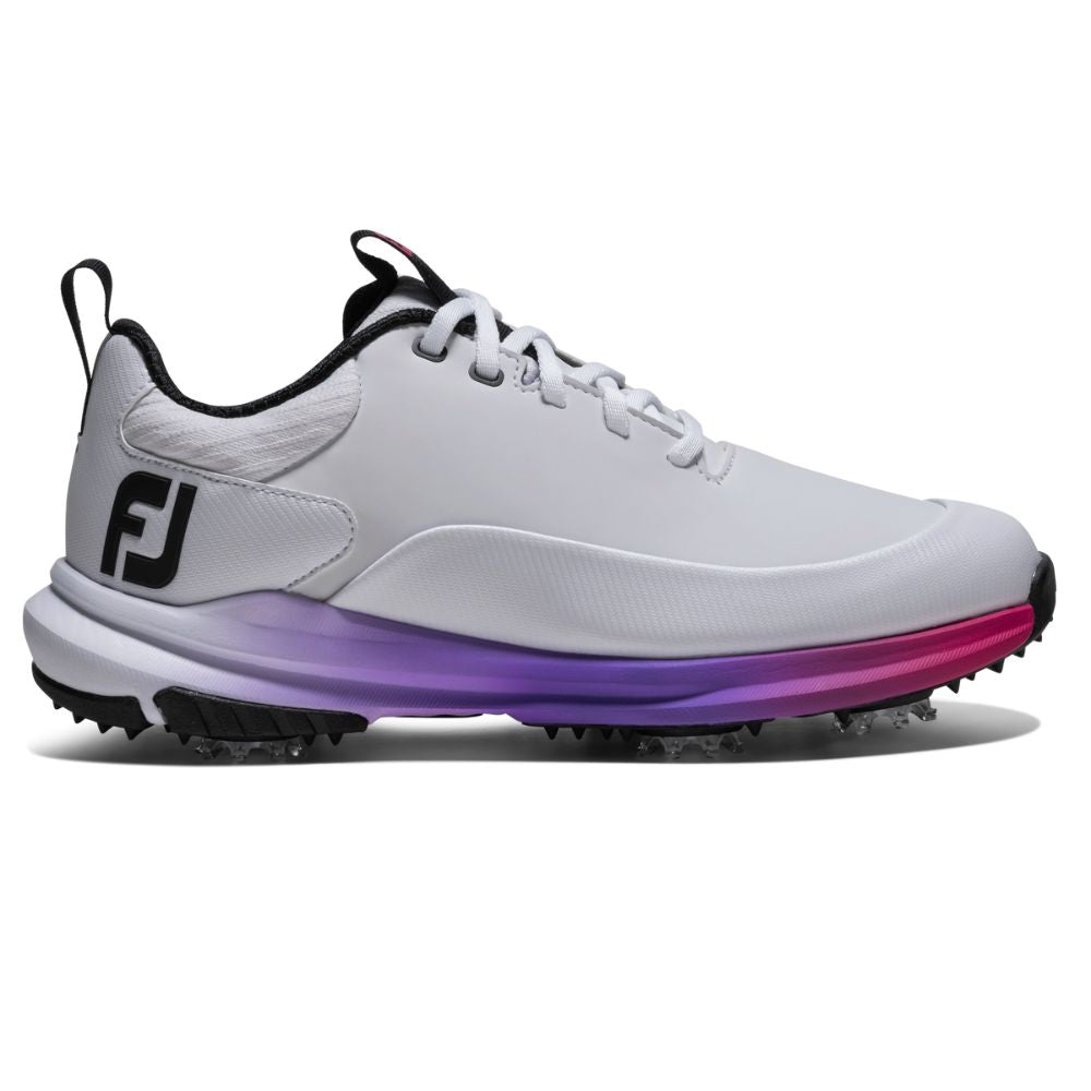 FootJoy Tour Rival Ladies Spiked Golf Shoes - Wide Fit - 97857 White / Silver / Pink 4