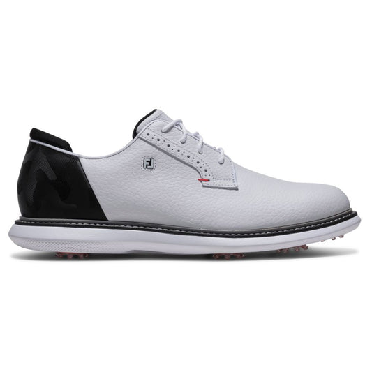 FootJoy Traditions Blucher Men's Spiked Golf Shoes 2026 - 57979 White / Black / Red 6