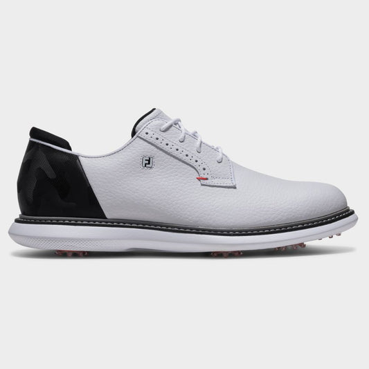 FootJoy Traditions Blucher Men's Spiked Golf Shoes 2026 - 57979 White / Black / Red 6