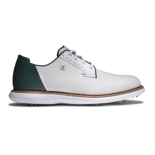 FootJoy Traditions Blucher Men's Spiked Golf Shoes 2026 - 57994 White / Green / Tan 6