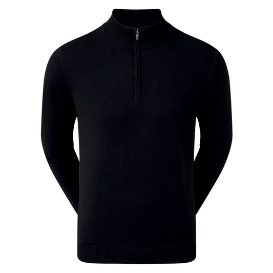 FootJoy Essentials Woolblend 1/2 Zip Lined Mens Golf Midlayer Top 2025 - 90207 Black M