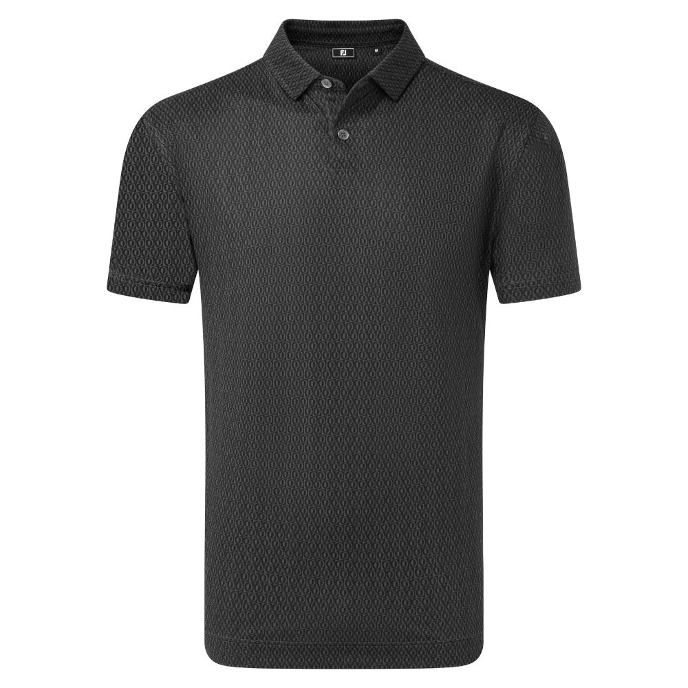 Footjoy Modernist Geo Pique Golf Polo Shirt 2026 - 39349 Charcoal / Black M