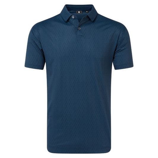 Footjoy Modernist Geo Pique Golf Polo Shirt 2026 - 39350 Navy Tonal M