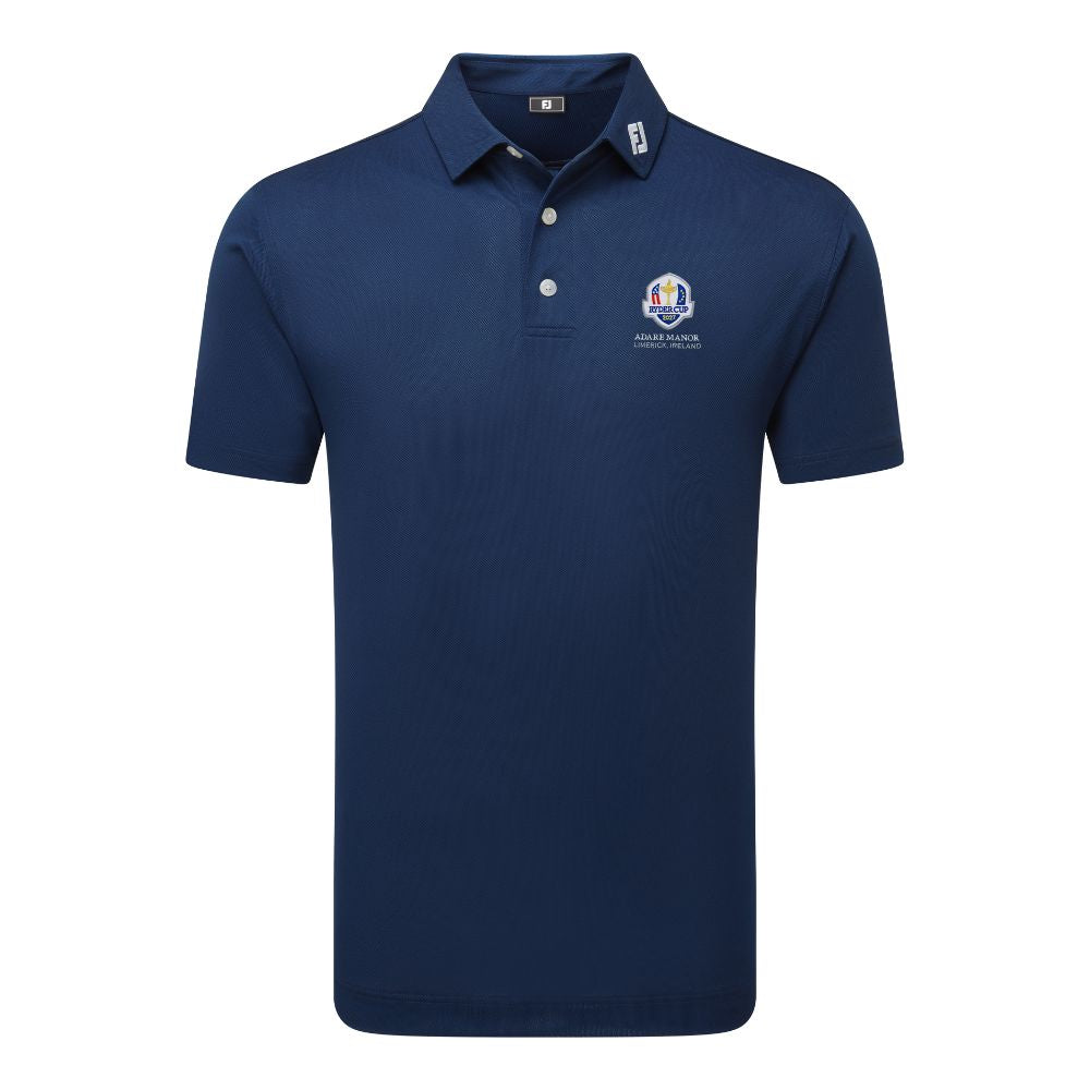 Footjoy Stretch Pique Solid Golf Polo Shirt - 2027 Adare Manor Ryder Cup Edition 91824C Navy Blue S