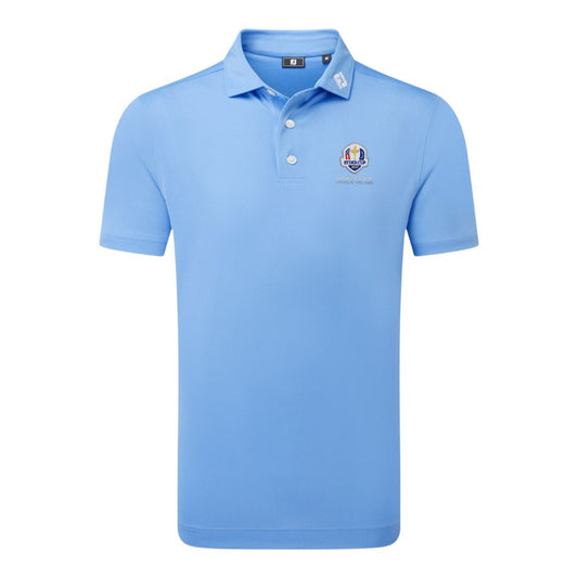 Footjoy Stretch Pique Solid Golf Polo Shirt - 2027 Adare Manor Ryder Cup Edition 91826C Light Blue S