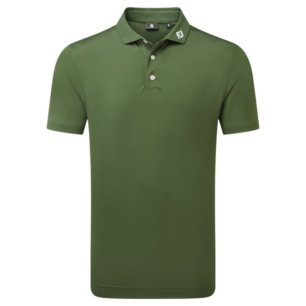 Footjoy Essentials Stretch Pique Solid Golf Polo Shirt - 84455 Olive S