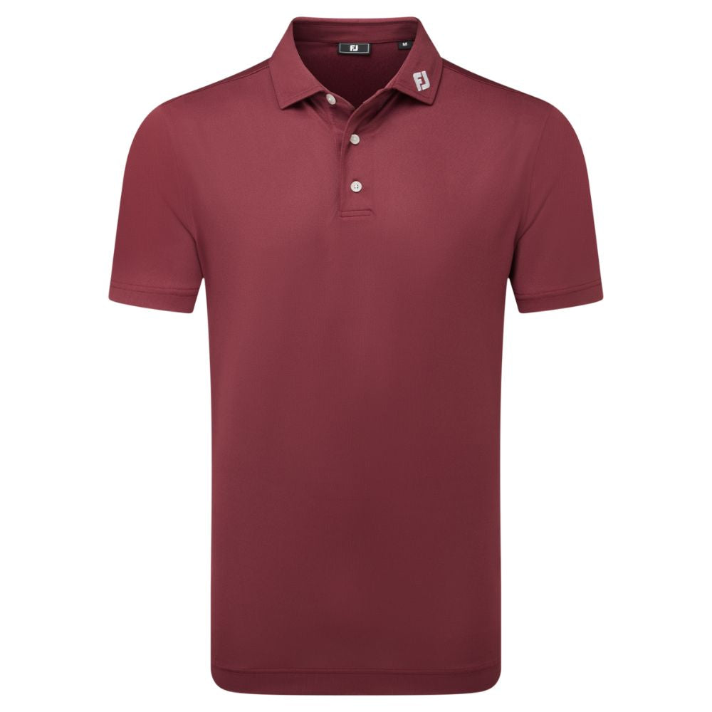 Footjoy Essentials Stretch Pique Solid Golf Polo Shirt - 84456 Maroon S
