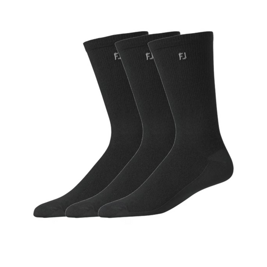 FootJoy ComfortSof Crew Socks 3 Pack 16317 - Black Black 7-11