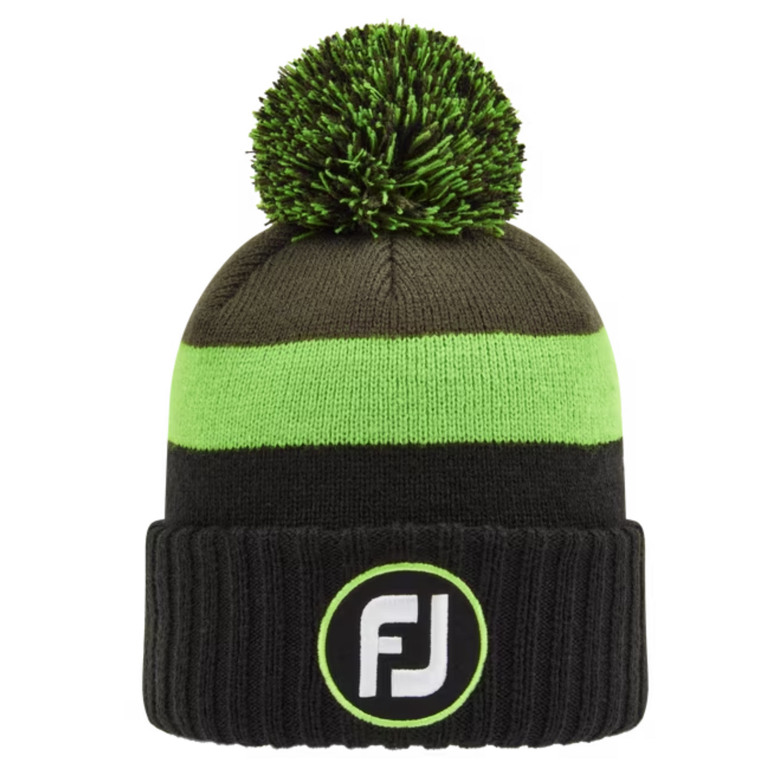 Footjoy Pom Pom Golf Bobble Hat Black / Acidic Green / Olive 35942  
