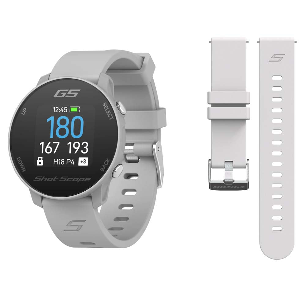 Shot Scope G5 Golf GPS Watch Light (White & Grey Straps)  