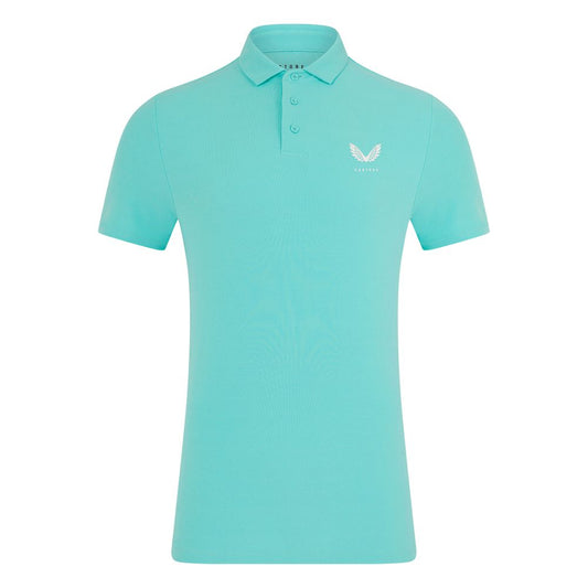 Castore Essential Mens Golf Polo Shirt 2025 - GMC30689-041 Light Aqua / White 041 M
