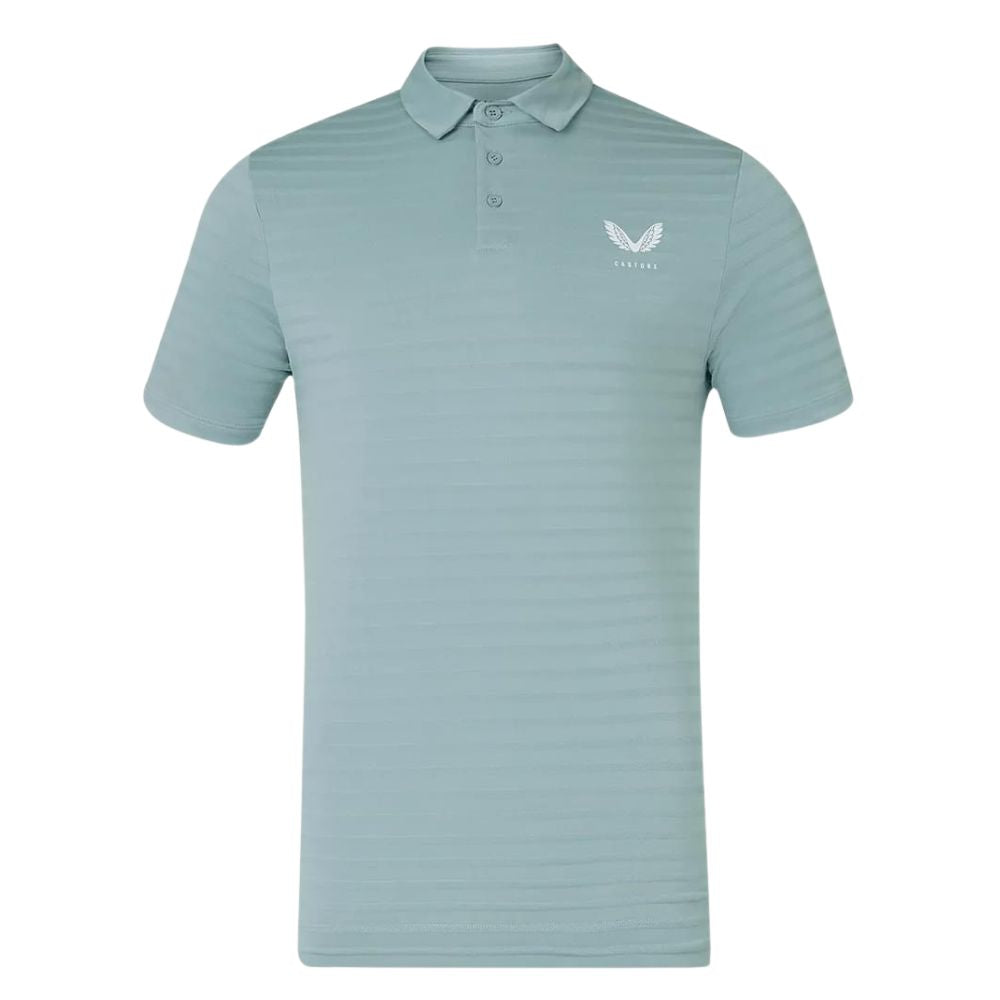 Castore Golf Textured Pique Stripe Polo Shirt GMC30691 - 218 Stone Blue 218 S 