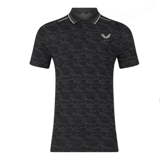 Castore Golf Printed Tech Polo Shirt GMC30698 - 001 Black 001 S 