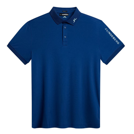J.Lindeberg Tour Tech Regular Fit Golf Polo Shirt GMJT09157 Blue Nautical Blue Melange M 