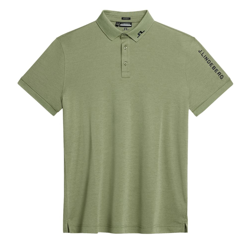 J.Lindeberg Tour Tech Regular Fit Golf Polo Shirt GMJT09157 Green Melange Oil Green Melange M 